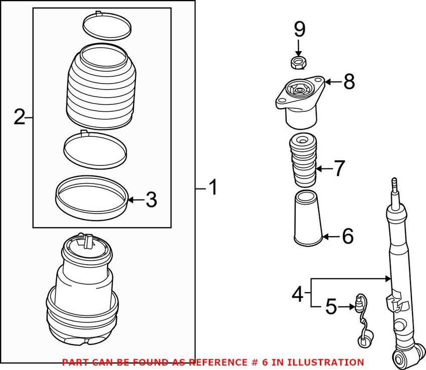 Audi Shock Absorber Bellows - Rear 4B0512137B